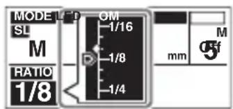 MODE SL M RATIO 1/8 OM 1/16 1/8 1/4 mm M 0.5
