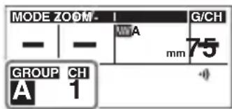 MODE ZOOM - 1 G/CH - - A mm 75 GROUP CH A 1