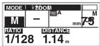 MODE | ZOOM M - W A M mm 75 RATIO DISTANCE 1/128 1.14 m