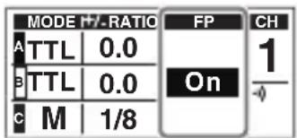 MODE F7-RATIO A TTL 0.0 B TTL 0.0 C M 1/8 FP On CH 1 -0