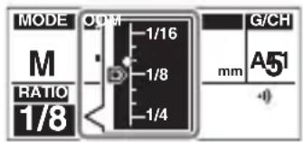 MODE M RATIO 1/8 ODM 1/16 1/8 1/4 G/CH mm A5i