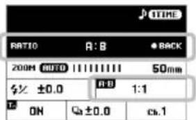 RATIO A: B • BACK 200M AUTO 11111111 50mm ±0.0 A: B 1:1 ON Q ±0.0 ca.1