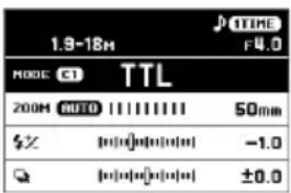 1.9-18H TIME F4.0 MODE CT TTL 200M AUTO 1111111 50mm $X 0.0000000000 -1.0 Q 0.0000000000 ±0.0