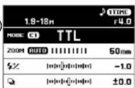 1.9-18h MODE: C0 TTL 200M AUTO 1111111 50mm #× (●)●(●)●(●) -1.0 Q (●)●(●)●(●) ±0.0