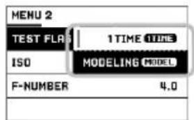 MENU 2 TEST FLAG | 1TIME TIME ISO MODELING MODEL F-NUMBER 4.0