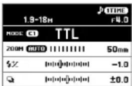 1.9-18H TTL MODE CT 200M AUTO 11111111 50mm $X [0] [0] [0] [-1.0] Q [0] [0] [0] [0] ±0.0