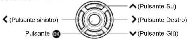 (Pulsante sinistro) (Pulsante Su) (Pulsante Destro) (Pulsante Giù) Pulsante OK