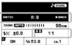 RATIO A: B • BACK 200M AUTO 50mm ±0.0 A B 1:1 ON ±0.0 ca.1
