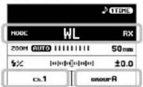 TIME MODE WL RX 200M AUTO 50mm $× [●●●●●●●●] ±0.0 Ch.1 snourA