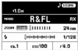 1.0h TIME MODE: R&FL RX 200M AUTO 24mm $ [0][0][0][0][0] 1/128 ch.1 ISO100 F4.0