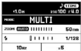 1.0h ISO100 F4.0 MODE MULTI 200M AUTO 50mm $ 1/128 10Hz =5