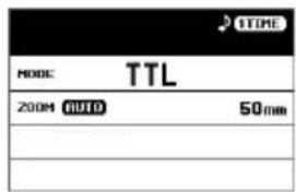 TIME MODE: TTL 200M AUTO 50mm