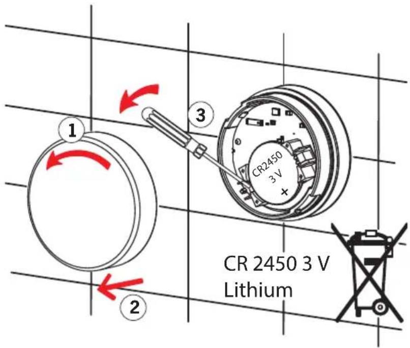 Oras Optima 2710FG - Changing the battery - 2