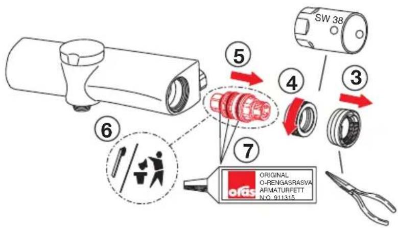 Oras Eterna 6389U - To change the cartridge - 1