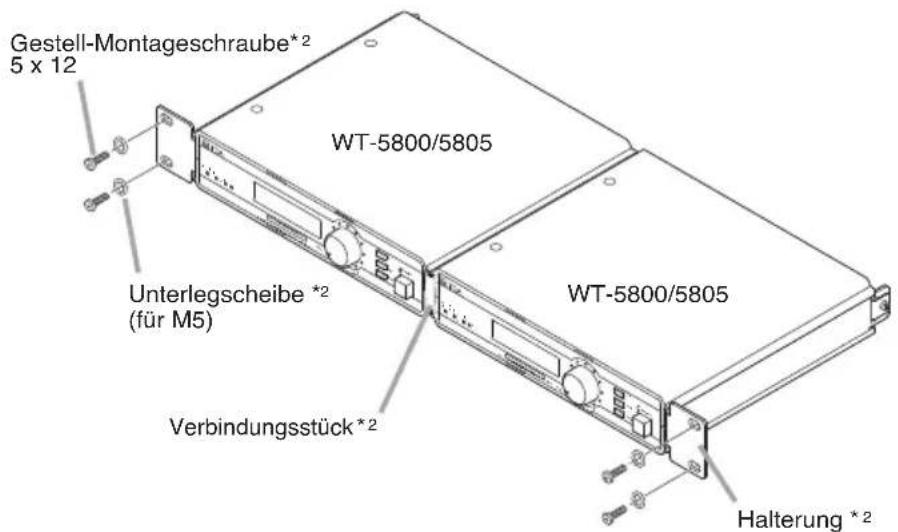 Gestell-Montageschraube*2 5 x 12 WT-5800/5805 Unterlegscheibe *2 (für M5) Verbindungsstück*2 WT-5800/5805 Halterung *2