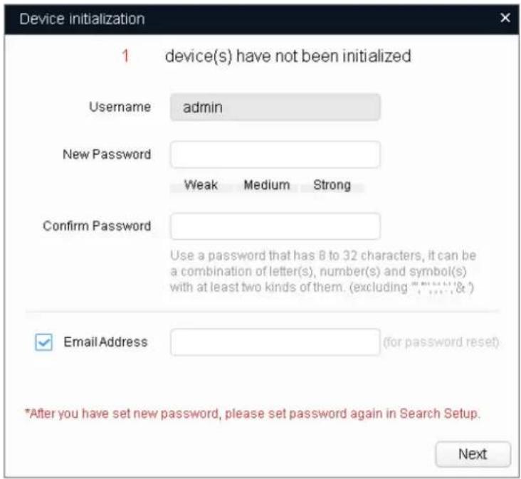 Dahua Technology IPC-HFW3541E-AS - Initializing Device 2.1 - 2