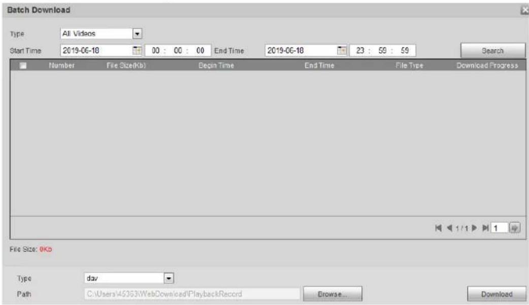Dahua Technology IPC-HFW3549T1-AS-PV - Downloading Files in Batches - 1