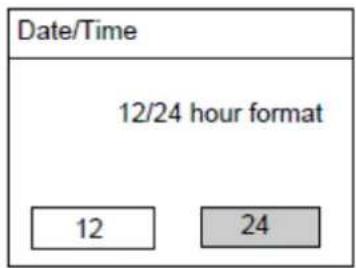 Date/Time 12/24 hour format 12 24