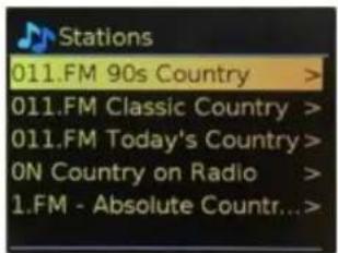 Stations 011.FM 90s Country > 011.FM Classic Country > 011.FM Today's Country > ON Country on Radio > 1.FM - Absolute Countr...>