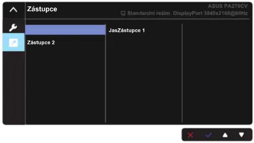 Zástupce ASUS PA279CV Standardní režim DisplayPort 3840x2160@60Hz Zástupce 2 JasZástupce 1