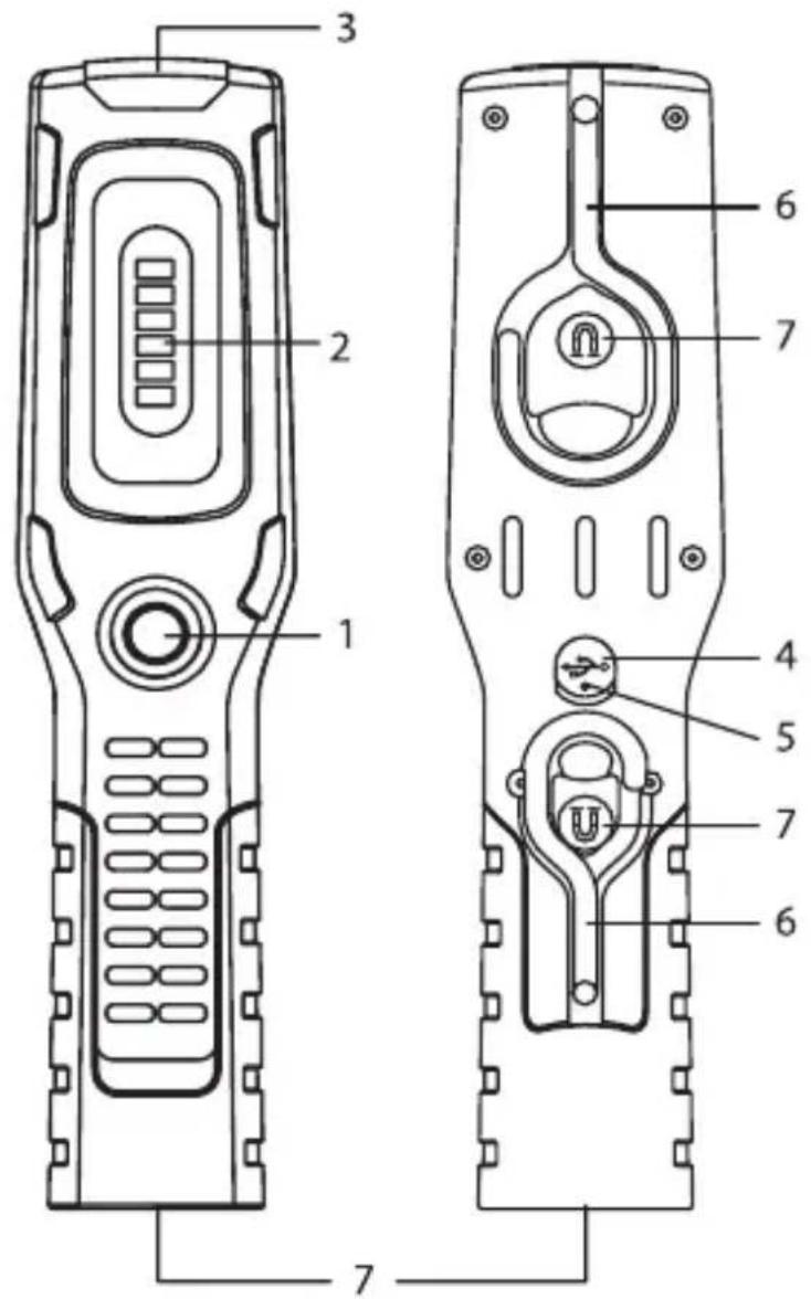 Technical diagram of a mobile phone with numbered parts for identification and assembly reference.