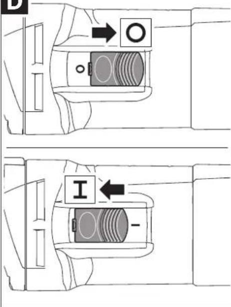 Technical diagram showing mechanical component positioning with labeled arrows and symbols