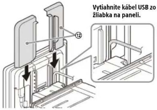 Vytiahnite kabel USB zo žliabka na paneli.