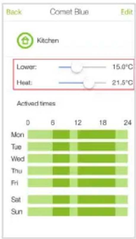 SILVERCREST RT2000 BT - Changing the Comfort and Energy-Save Temperatures - 1