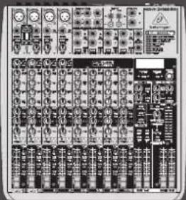 Front panel of an electronic device control interface with labeled buttons and ports