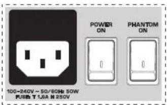 100-240V ~ 50/60Hz 50W FUSE T 1.8A H 250V