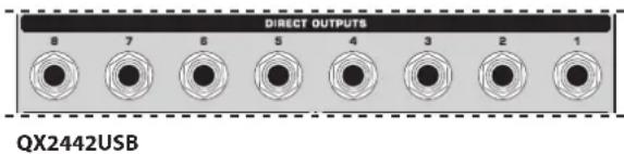 DIRECT OUTPUTS 8 7 6 5 4 3 2 1 QX2442USB