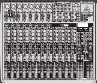 Front panel of an electronic device with labeled buttons and ports, showing various function keys and control signals.