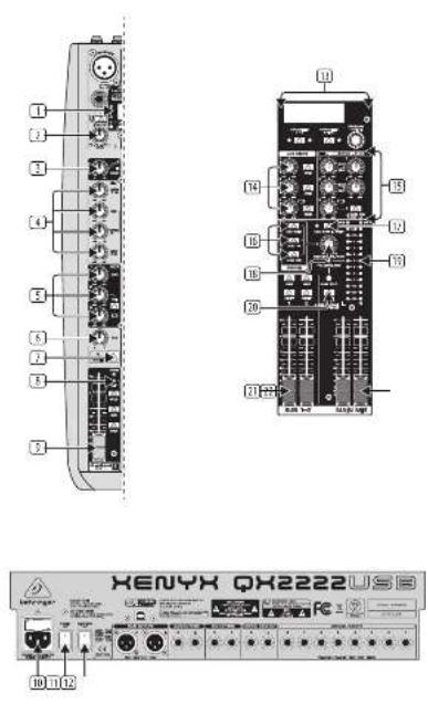 BEHRINGER XENYX QX2222USB - XENYX QX2222USB/QX1622USB Controls - 1