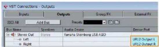 STEINBERG UR12 - Select UR12 ports for [Device Port] on both the Inputs and Outputs tabs. - 2