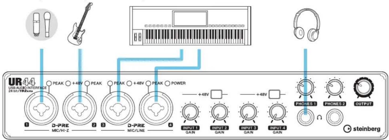 STEINBERG UR44 - Connection Example - 1