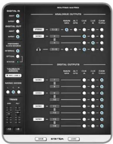 Audient iD22 - System Panel - 2
