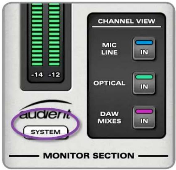 Audient iD22 - System Panel - 1