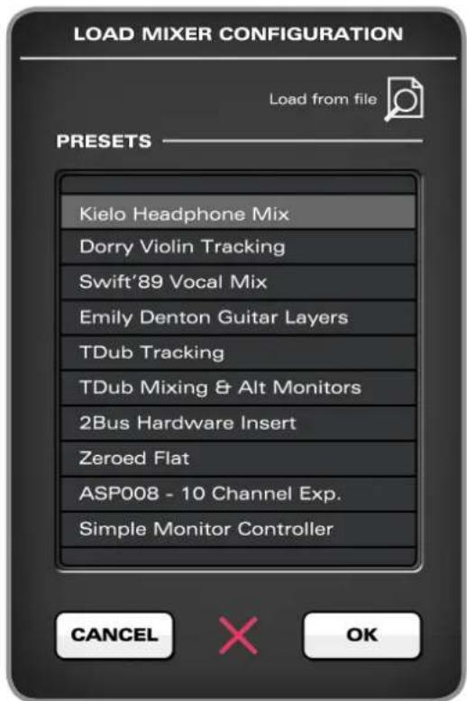 Audient iD22 - Loading a Mixer Configuration - 1