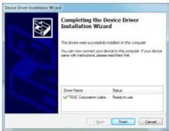 Device Driver Installation Wizard Completing the Device Driver Installation Wizard The drivers were successfully installed on the computer. You can now create your device to this computer. If your device came with instructions, please read then first. Driver Space: Status: ✓ TDEC Corporation Status: Ready to use + Back Finish Cancel