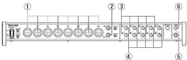 TASCAM US-16x08 - Ajuste del sonido de entrada - 1