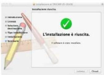 Installazione riuscita L'installazione è riuscita. I software è stata installato.