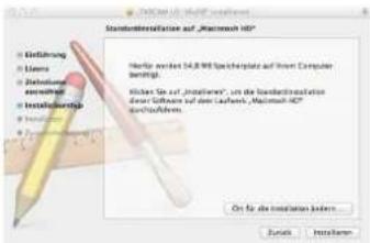Standardinstallation auf „Macintosh HD” Filepath werden 14.8 MB Speichristate auf dem Computer BMPing Klöse Sie auf „installation“, um die standardisation dram Software auf dem Laptop, „Macintosh HD“ Speichristate. On für die Installation bozern OK Cancel Installment