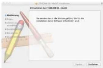 Wittkommen bei TASCAM US - 2008 ■ Notiführung ■ Linear ■ Divergent ■ Solidification ■ Advanced ■ Installation ■ Software Se werden durch die Kärthe gefürt, die für die installation dieser Software erfasstellt und. Options... Certification