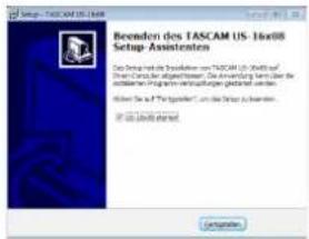 Beenden des TASCAM US - Hoh8 Setup Assistenten Das Setup der Beenden des TASCAM US (Hoh8) auf durch Dritten abgegeben. Die Anwendung zum Über die aktiellen-Program von Veräußerungen geändert werden. Abfall Sie auf "The Setup" in den Setup zu beenden. (1) 300000000000000000000000000000000000000000000000000000000000000000000000000000000000000000000000000