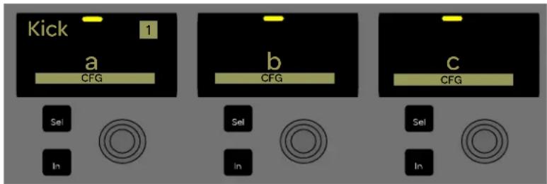 Kick 1 a CFG b CFG c CFG Sel In Sel In Sel In
