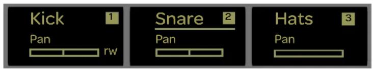 Kick 1 Pan rw Snare 2 Pan Hats 3 Pan