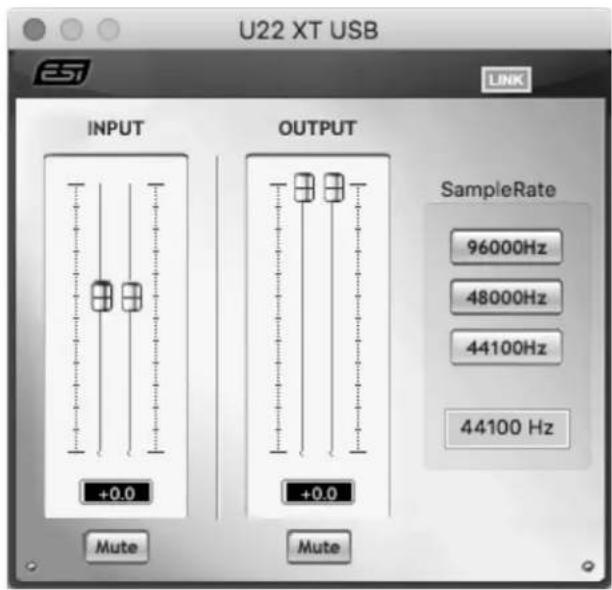 ESI U22 XT - Control Panel under Mac OS X - 1