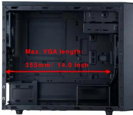 Max. VGA length: 355mm/ 14.0 inch