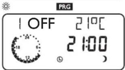 PRG OFF 210°C 24 -18 6 12 21:00 ① )