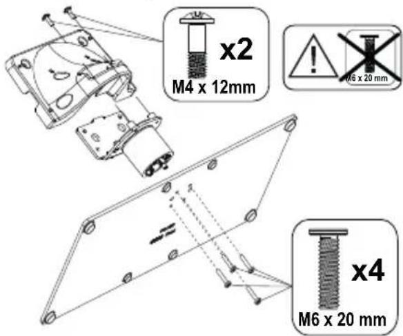 x2 M4 x 12mm x4 M6 x 20 mm